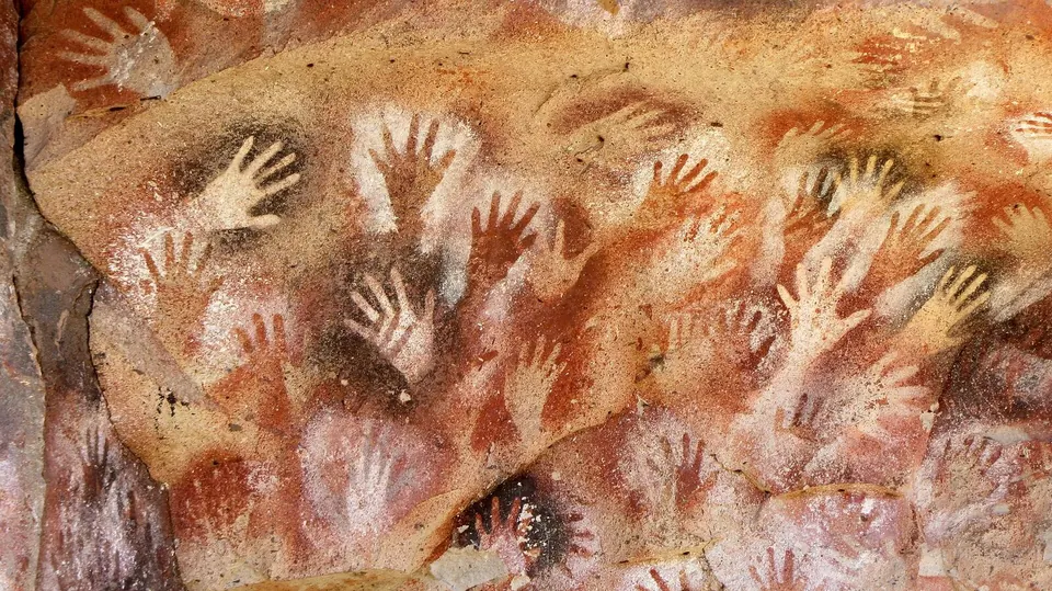 Pinturas rupestres de manos en la Cueva de las Manos, Santa Cruz